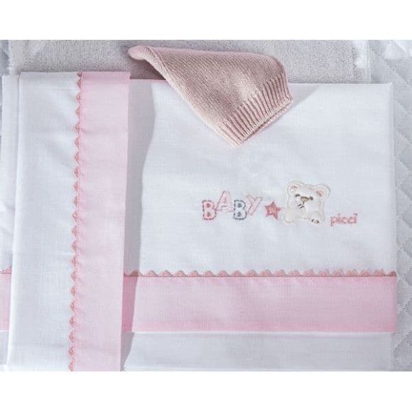 Basket Sheets Set-Likn Picci Plan Mami Pink 90 x 120 cm στο Bebe Maison