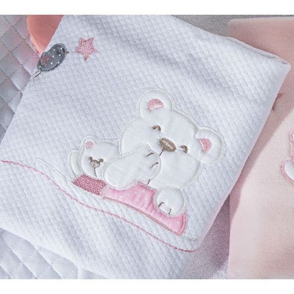 Κουβέρτα πικέ αγκαλιάς Picci σχέδιο Mami pink στο Bebe Maison