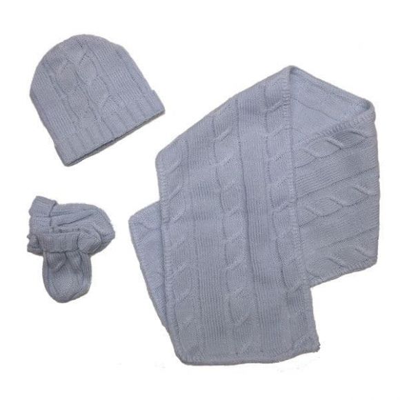 Set of gloves-cap-scarf Bebe Maison light blue στο Bebe Maison