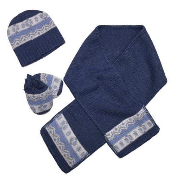 Bebe Maison blue glove-hat-scarf set στο Bebe Maison