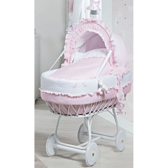 Great basket with hooded Picci design Milky Rosa στο Bebe Maison