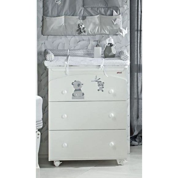 Picci drawer bobo white-grey drawing with 3 drawers 73 x 44 x 93 cm στο Bebe Maison