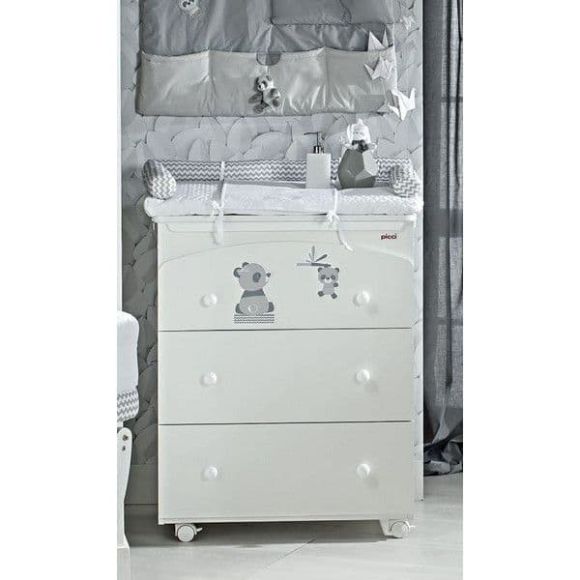 Συρταρίερα Picci σχέδιο Bobo White-grey με 3 συρτάρια 73 x 44 x 93 cm στο Bebe Maison