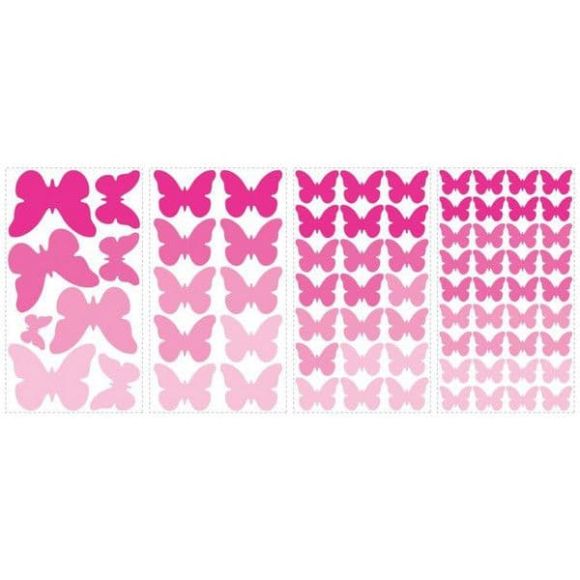 Αυτοκόλλητα τοίχου Roommates Pink Flutter Butterflies RMK2713SCS στο Bebe Maison