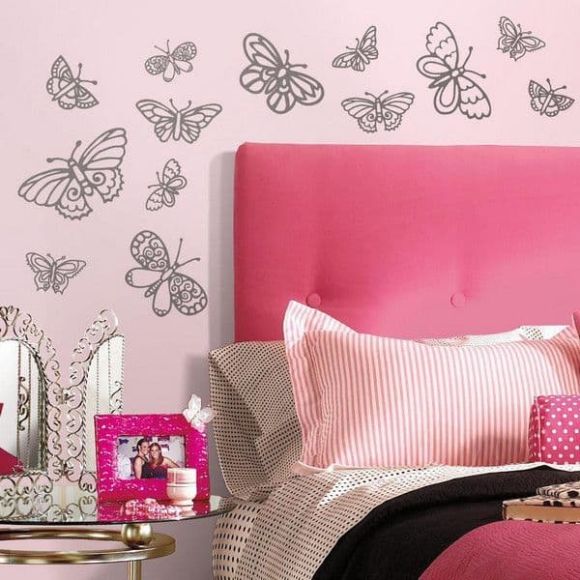 Αυτοκόλλητα τοίχου Roommates Glitter Butterflies Butterflies RMK2637SCS στο Bebe Maison