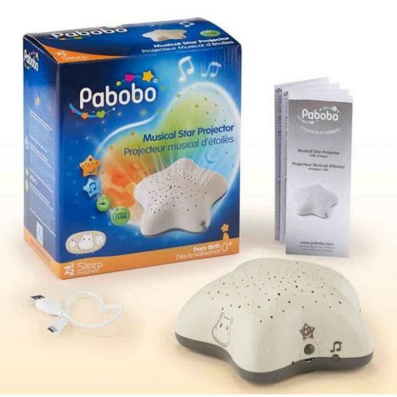 Pabobo SP02USB-BOIS Μουσικός προβολέας αστεριών με USB μπεζ στο Bebe Maison