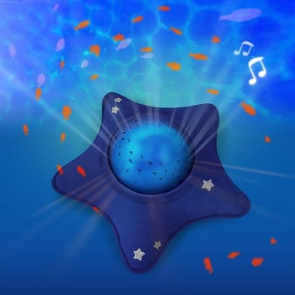 Pabobo Βluestar Υφασμάτινος προβολέας αστέρι με εικόνες θαλάσσης και ήχους DAP01 στο Bebe Maison