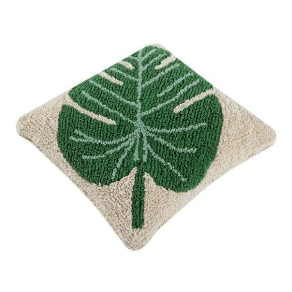 Lorena Canals. Monstera pillow white-green στο Bebe Maison