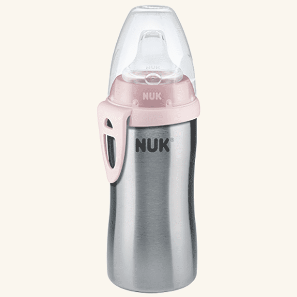 NUK Active Cup ανοξείδωτο παγουράκι των 215 ml με στόμιο ροζ στο Bebe Maison