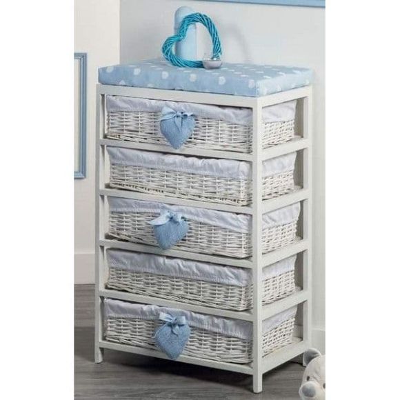 Wicker drawer Picci design Amelie cielo 60 x 37 x 92 cm. στο Bebe Maison