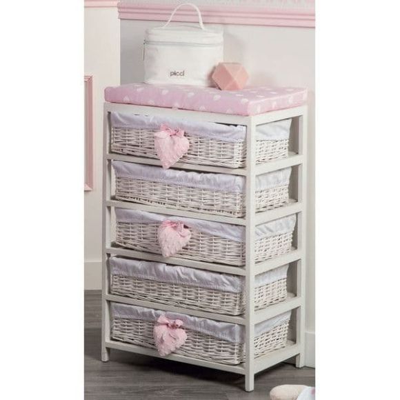 Picci wicker drawer design Amelie rosa 60 x 37 x 92 cm. στο Bebe Maison