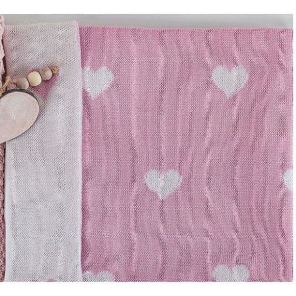 Κουβέρτα μάλλινη αγκαλιάς Picci Amelie rosa στο Bebe Maison