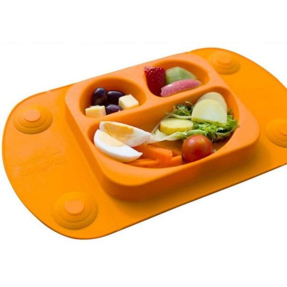 Easymat Mini-Piato/Silicone Supils with suction cups and orange lid στο Bebe Maison