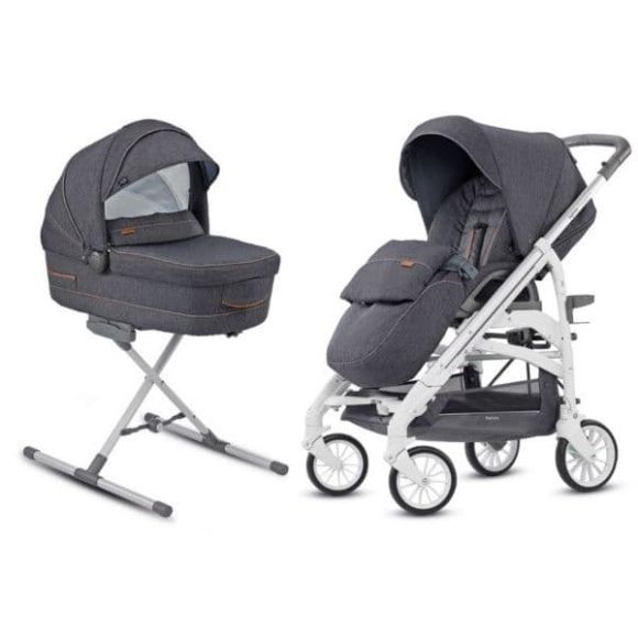 Πολυκαρότσι Inglesina Trilogy System Duo Village Denim-σκελετός city silver/white στο Bebe Maison