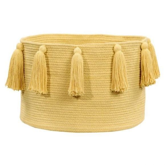 Lorena Canals Storage Basket with fringes (yellow) 30x45x45 στο Bebe Maison