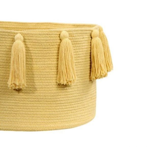 Lorena Canals Storage Basket with fringes (yellow) 30x45x45 στο Bebe Maison