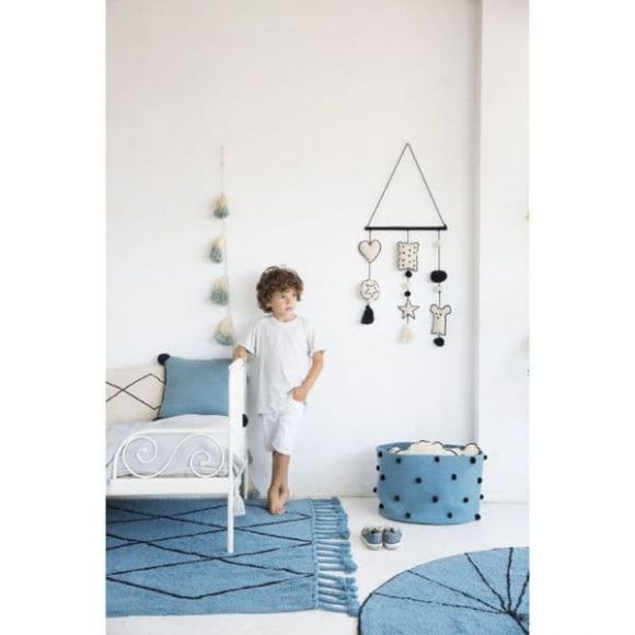 Lorena Canals storage basket with pon pon (petrol) 30Χ45Χ45 στο Bebe Maison