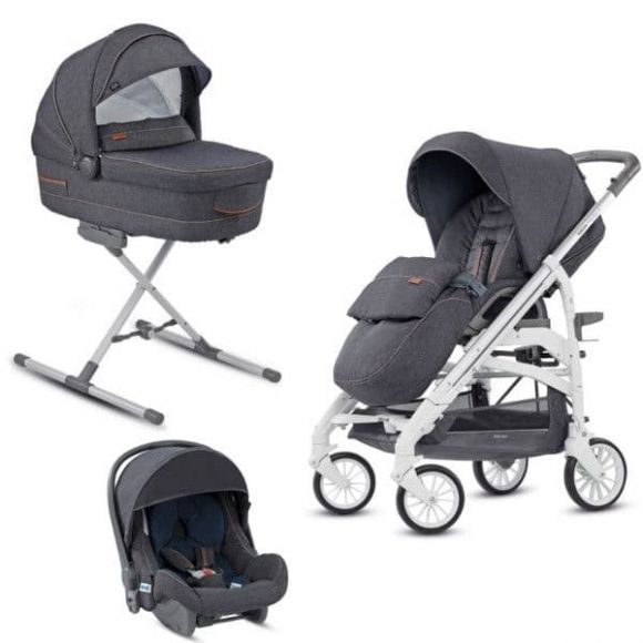 Πολυκαρότσι Inglesina Trilogy System Quattro Village Denim City silver/white στο Bebe Maison