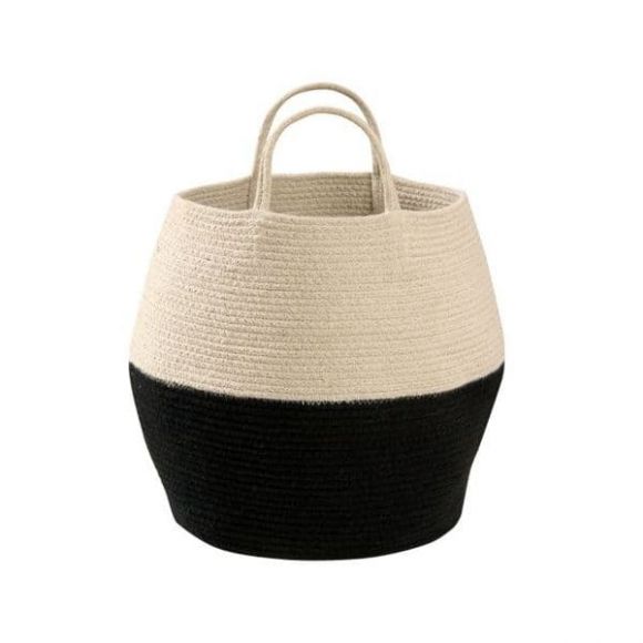 Lorena Canals Storage Basket with Zoco Black-Natural Handles 30x35 στο Bebe Maison