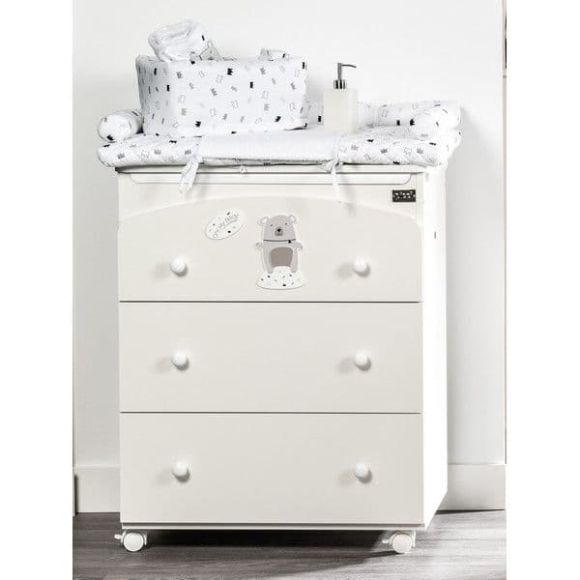 Συρταρίερα Picci σχέδιο Orso White grey με 3 συρτάρια στο Bebe Maison