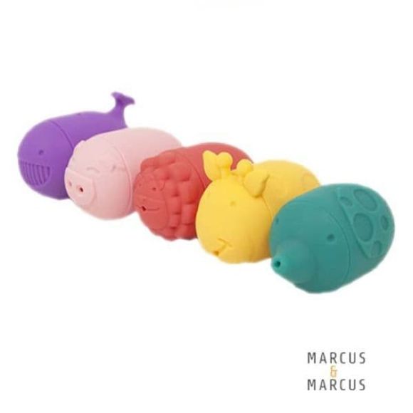 Marcus & Marcus Παιχνίδια Μπάνιου σιλικόνης Ανοιγόμενα σετ 3 τμχ. Κίτρινο - Τιρκουάζ - Μωβ στο Bebe Maison