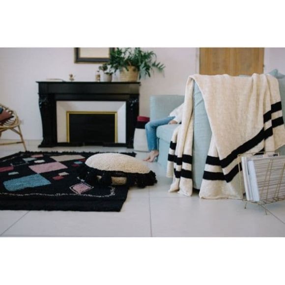 Lorena Canals Κουβέρτα Stripes Natural Black 125x150 στο Bebe Maison