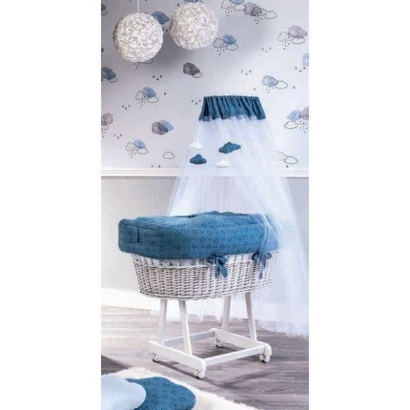 Μεγάλη Καλάθα με πέπλο Picci σχέδιο Space Blue στο Bebe Maison