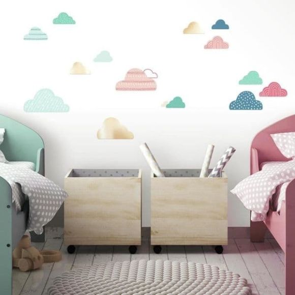 Roommates Αυτοκόλλητα τοίχου ¨Σύννεφα πολύχρωμα με καθρέπτες" στο Bebe Maison