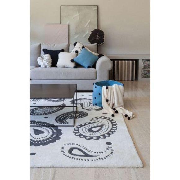 Lorena Canals Χαλί δωματίου μάλλινο Indra Black&White 170x240 εκ. στο Bebe Maison