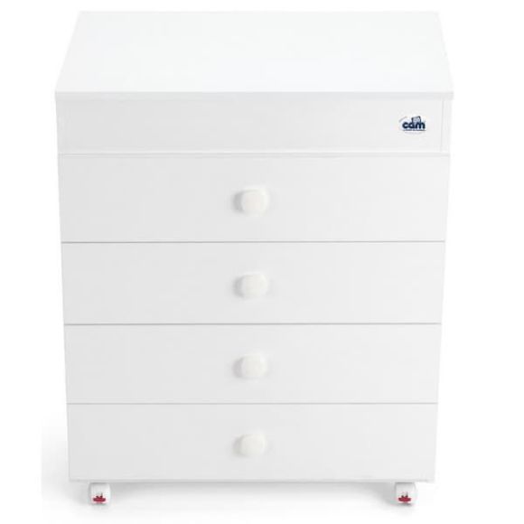 Chest of drawers with bathtub and changing table Cam Asia color white c915006 στο Bebe Maison