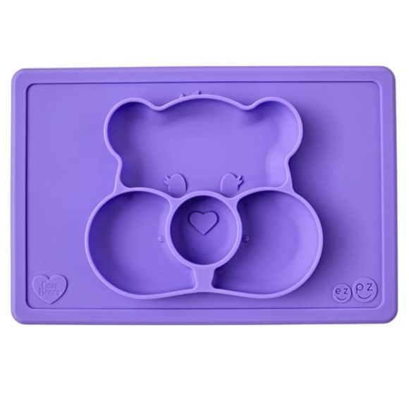 Ezpz Δίσκος και πιάτο σε ένα Care Bear mat in purple στο Bebe Maison