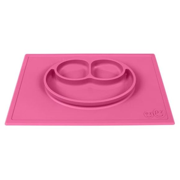 Ezpz Δίσκος και πιάτο σε ένα Happy mat in Pink στο Bebe Maison