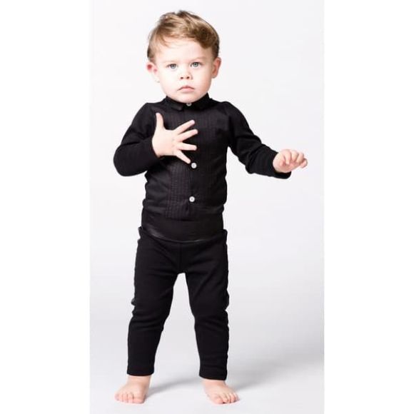 Παιδικό κορμάκι πουκάμισο The Tiny Universe “The Tiny body Tuxedo” All Black στο Bebe Maison