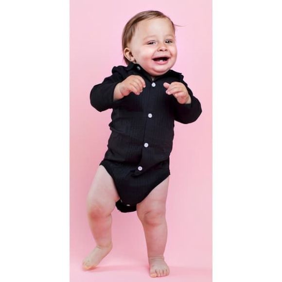 Παιδικό κορμάκι πουκάμισο The Tiny Universe “The Tiny body Tuxedo” All Black στο Bebe Maison