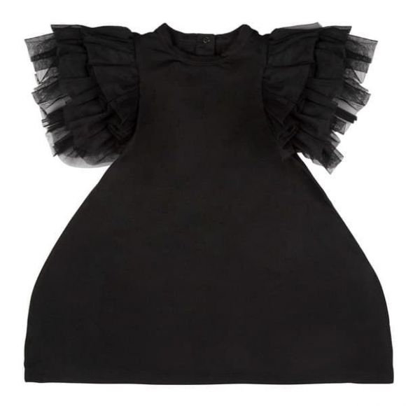 Παιδικό φόρεμα The Tiny Universe “The Tiny Wings Dress” Black στο Bebe Maison