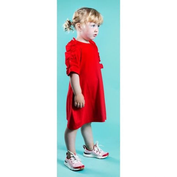 Children&#39;s dress The Tiny Universe "Snake Shoulder Dress" Sharp Red στο Bebe Maison