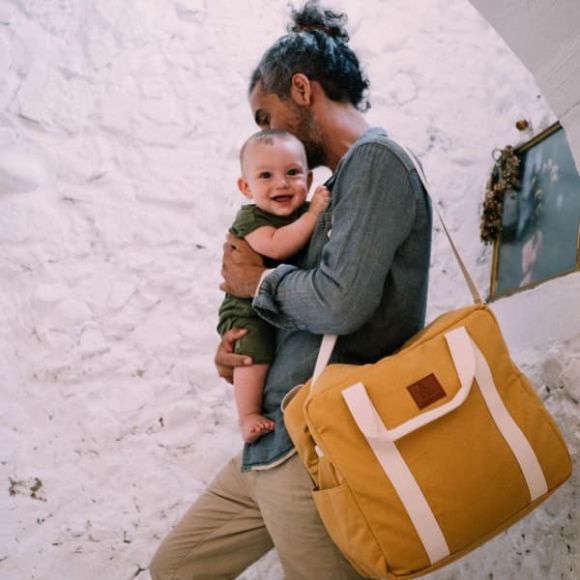 My bags bag of weekend Happy Family Ochre στο Bebe Maison