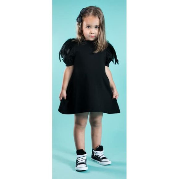 Children's dress The Tiny Universe “Tiny Feathers” All Black στο Bebe Maison