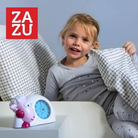 Ρολόι Sam ξυπνητήρι εκμάθησης ύπνου, φωτάκι νυκτός προβατάκι ZAZU grey στο Bebe Maison
