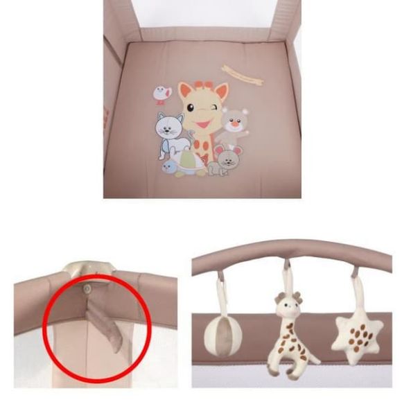 Παρκοκρέβατο τετράγωνο Renolux Sophie la giraffe Prism καφέ στο Bebe Maison