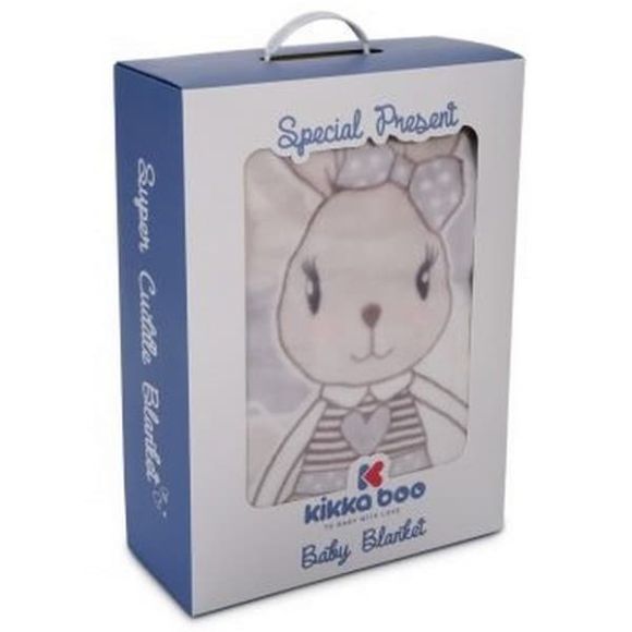 Κουβέρτα βελουτέ κρεβατιού Kikka Boo Rabbits Grey στο Bebe Maison