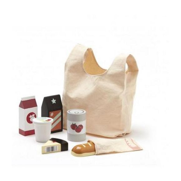 Kids Concept Σακούλα για ψώνια με 6 ξύλινα προϊόντα στο Bebe Maison