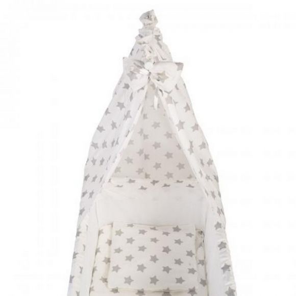 Ξύλινο λίκνο Cangaroo Cassy white Grey Stars στο Bebe Maison