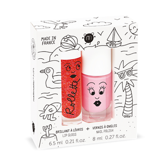 Σετ  παδικό Lip gloss & βερνίκι νυχιών Nailmatic Holidays Fraise-Cookie στο Bebe Maison