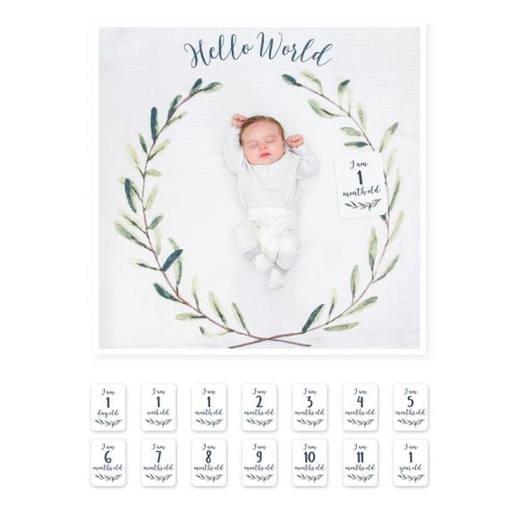 Βρεφικό σετ δώρου με milestones Lulujo Hello world στο Bebe Maison