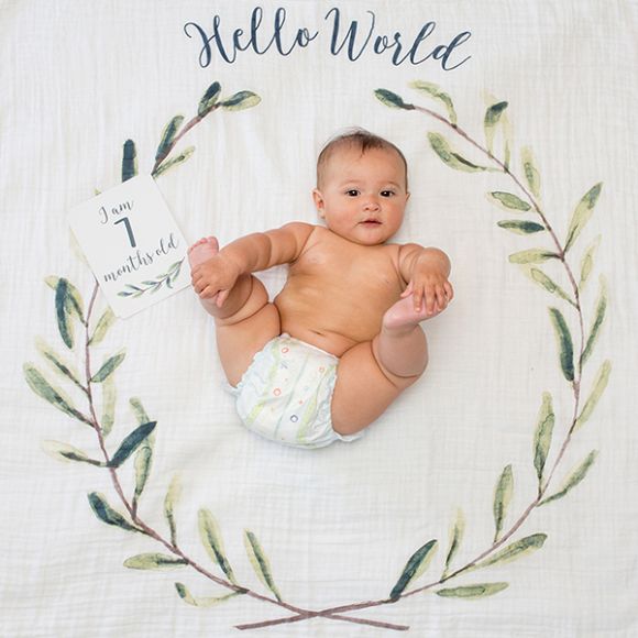 Βρεφικό σετ δώρου με milestones Lulujo Hello world στο Bebe Maison