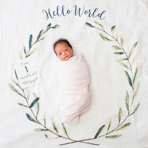 Βρεφικό σετ δώρου με milestones Lulujo Hello world στο Bebe Maison