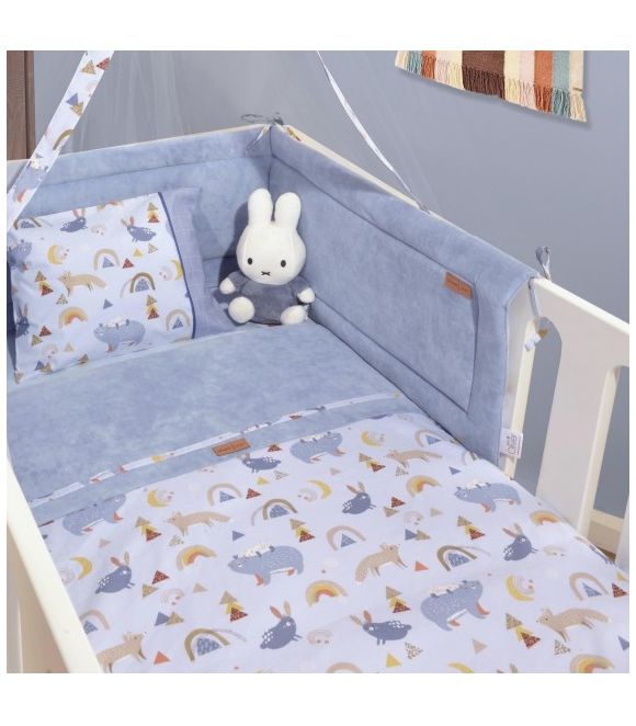 Πάπλωμα με παλωματοθήκη Oliver σχέδιο 411 γαλάζιο στο Bebe Maison