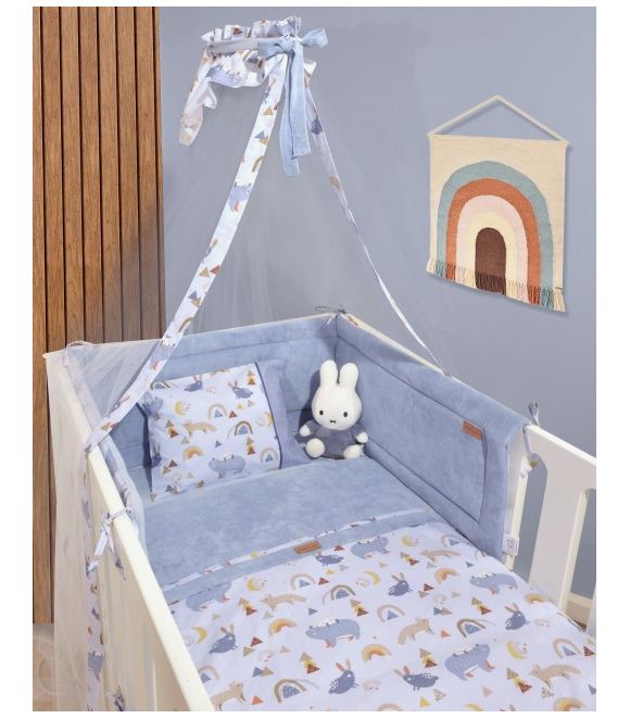 Πάπλωμα με παλωματοθήκη Oliver σχέδιο 411 γαλάζιο στο Bebe Maison