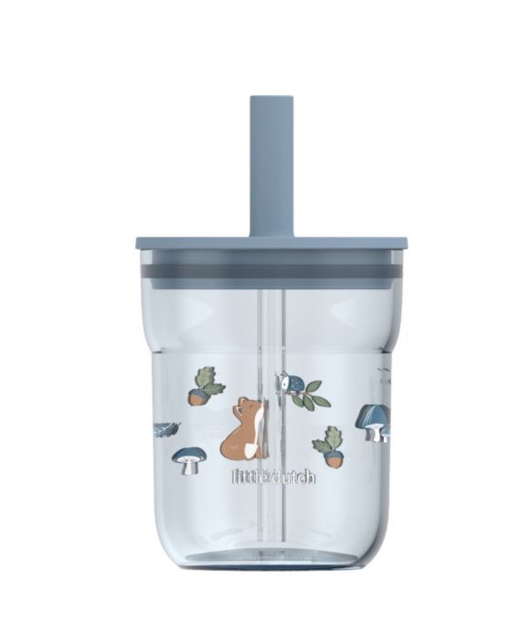 Παιδικό ποτήρι με καλαμάκι Little Dutch Mio 250 ml - Forest Friends στο Bebe Maison